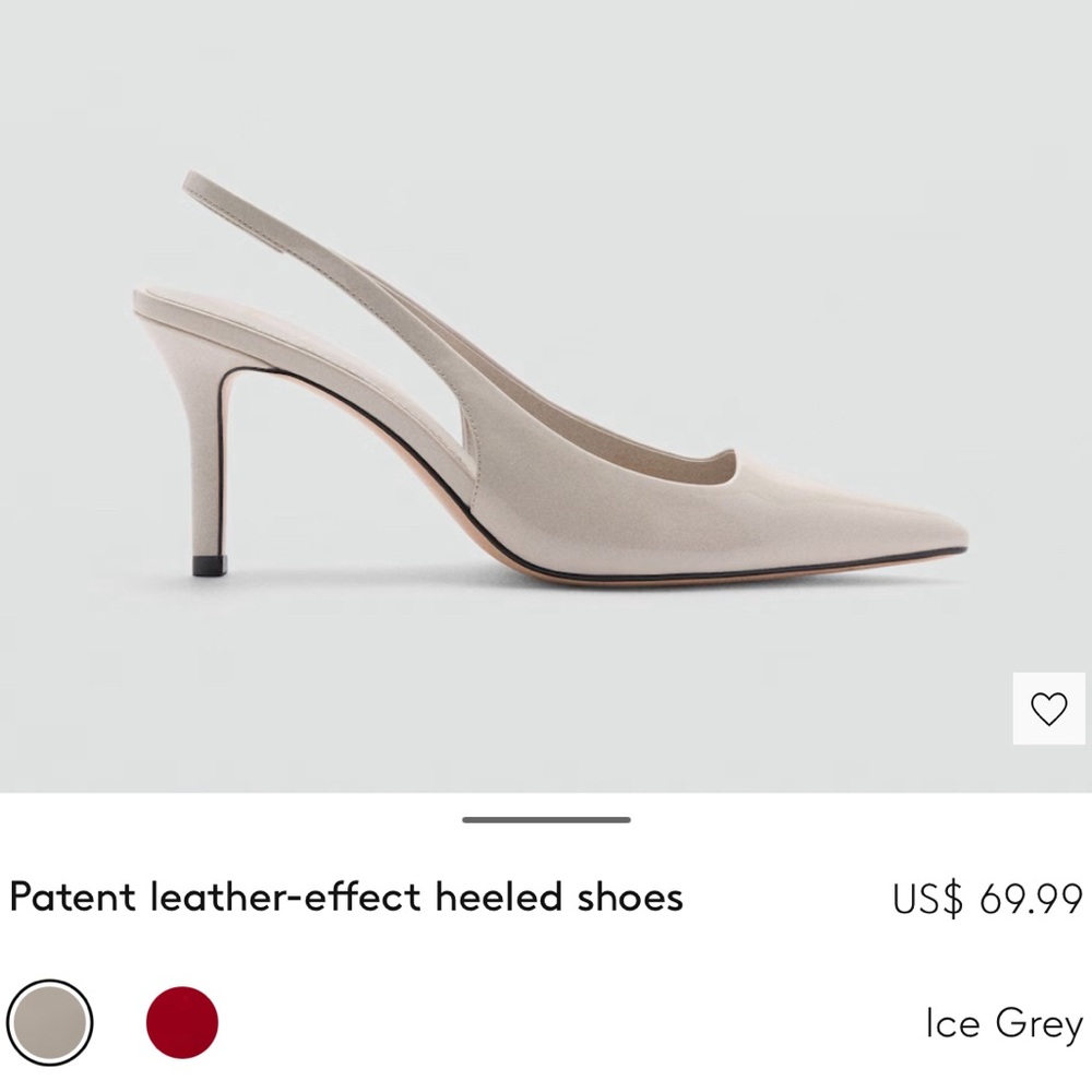 Mango cream slingback kitten heels. size 8